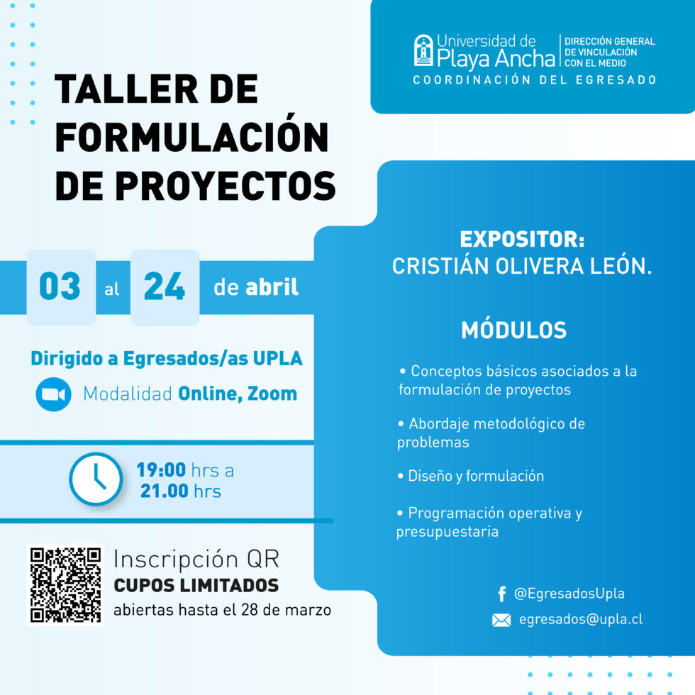 Taller Formulación de Proyectos - Universidad de Playa Ancha ...