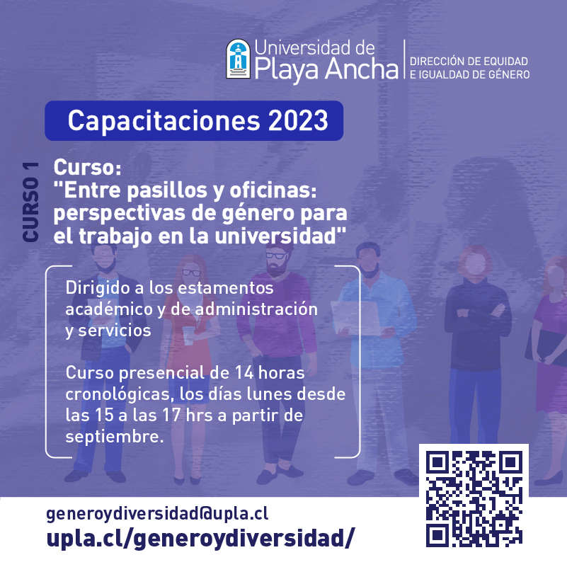 Cursos de capacitación 2023 de la Dirección de Equidad e igualdad de Género de la Universidad de Playa Ancha