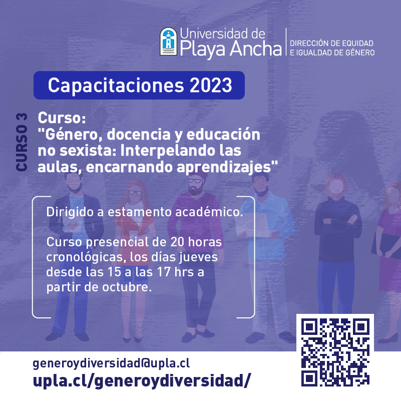 Cursos de capacitación 2023 de la Dirección de Equidad e igualdad de Género de la Universidad de Playa Ancha