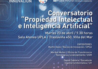Afiche del, Convesatorio "Propiedas Intelectual e Inteligencia Artifial"