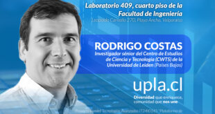 Investigador de la Universidad de Leiden, Rodrigo Costas, dictará charla sobre cienciometría en la UPLA