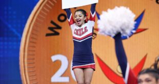 Yasmín Pérez, estudiante de Ingeniería Civil Ambiental UPLA, que representó al Team Chile en el Campeonato Mundial Junior y en el Mundial de Cheerleading de la ICU 2025 (Unión Internacional de Cheer, por sus siglas en inglés) celebrado en Orlando, Estados Unidos.