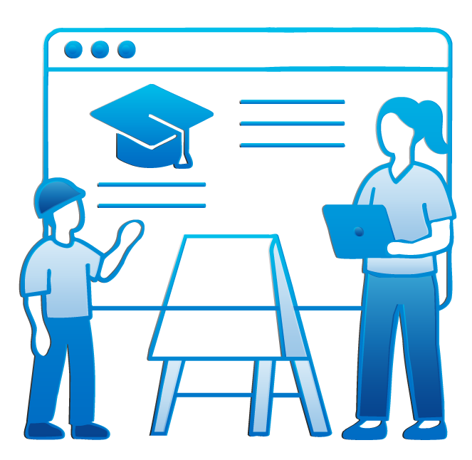 Gráfica en construcción del sitio web de la Dirección General de Vinculación con el Medio de la Universidad de Playa Ancha (UPLA)